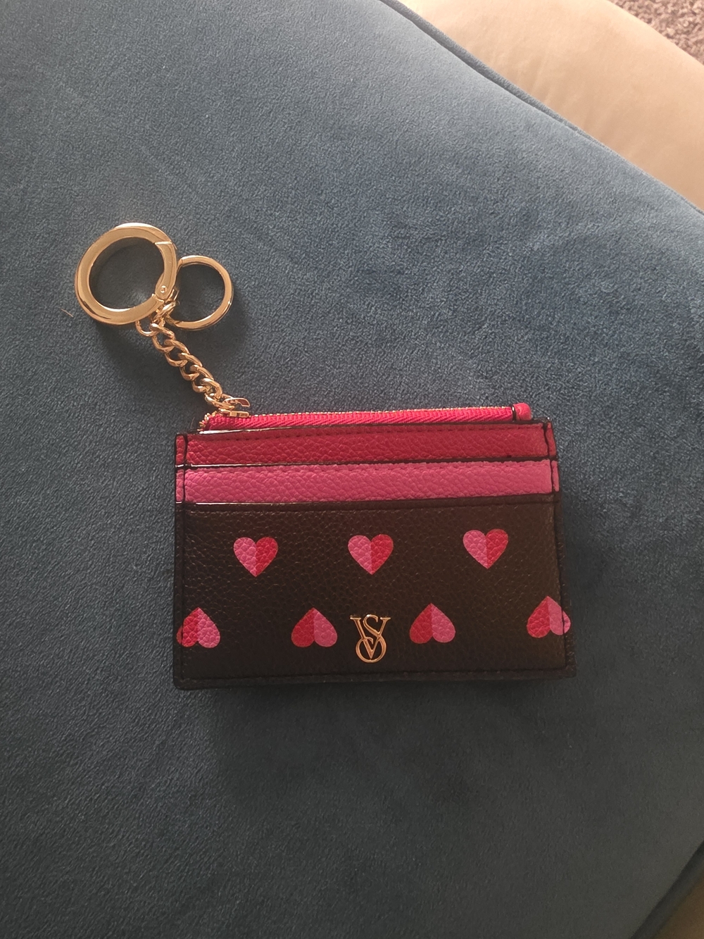 VS Pink Heart Card Holder Keychain